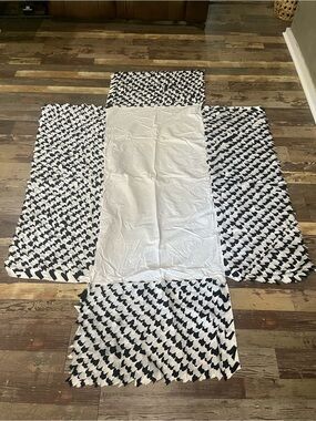 Pottery Barn Black and White Houndstooth Crib Skirt